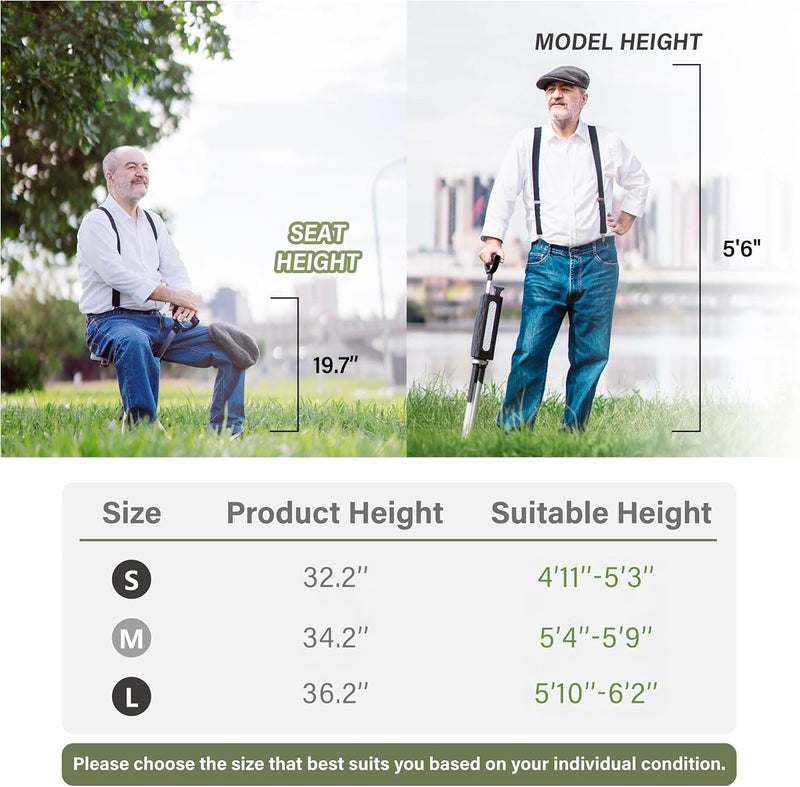 Step2Gold Ta-Da Chair Series 2- Portable Walking Stick, Cane with Seat, Foldable Chair, Hiking Stick, for Camping, Hiking, Lightweight Aluminum, Easy Carry, Anti-Slip - Image 3